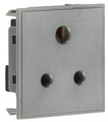 Knightsbridge 5A unswitched round socket module 50 x 50mm - grey (NET5AGY)