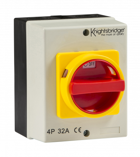 Knightsbridge IP65 32A Rotary Isolator 4P AC (230V-415V) - IN0026