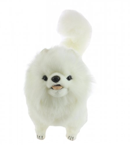 Soft Toy White Pomeranian Dog by Hansa(49cm.L) 7324