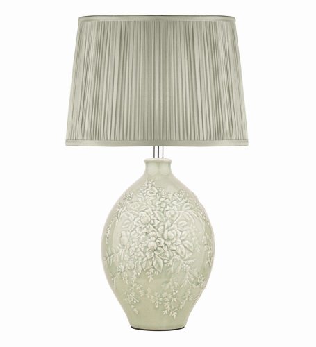 Laura Ashley Picardie Ceramic Table Lamp Green Polished Chrome Base Only