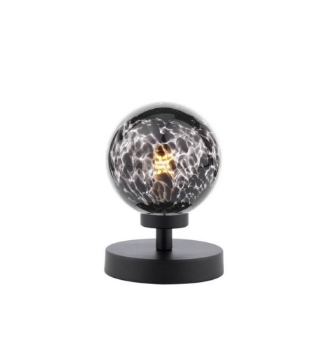 Dar Esben Touch Table Lamp Matt Black with Black Confetti Glass
