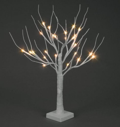 SnowTime Snowy Twig Tree with Warm White LED 60cm - White