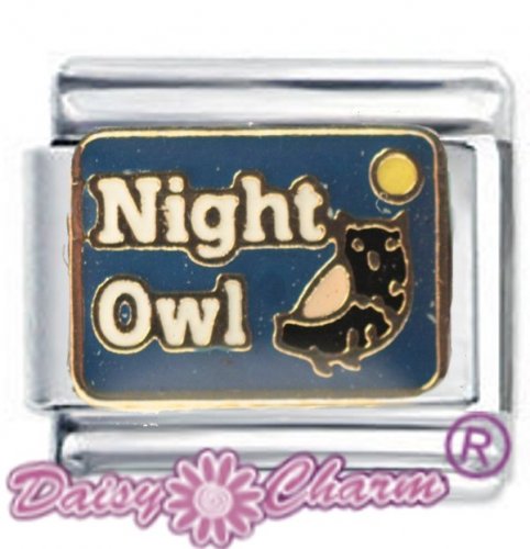 Night Owl Italian Charm for Classic size bracelet
