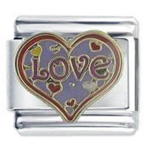 Love Heart Enamel  Italian Charm