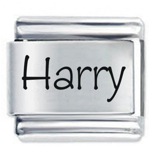 Harry Etched Name Italian Charm