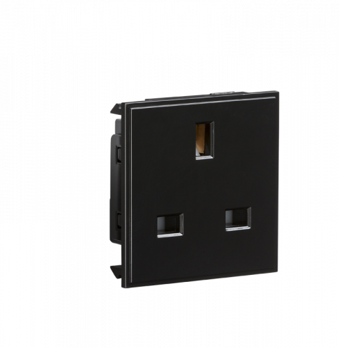 Knightsbridge 13A 1G unswitched socket module 50 x 50mm - black (NET13BK)