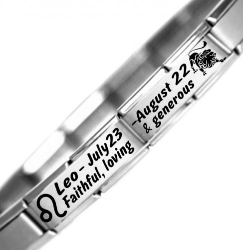 Leo Zodiac Daisy Charm Charm Bracelet by JSC - Stainless Steel.