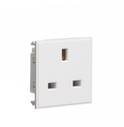 Knightsbridge 13A 1G unswitched socket module 50 x 50mm - white (NET13WH)