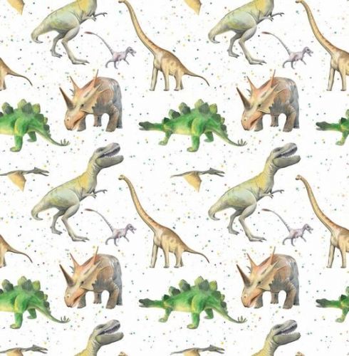 Dinosaur Wrapping Paper 2 Sheets & 2 Tags - Arty Penguin