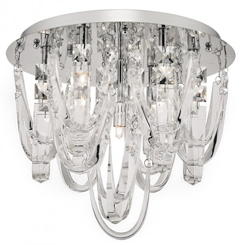 Dar Roxanne 7lt Flush Polished Chrome & Crystal