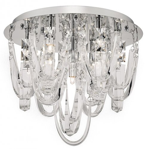 Dar Roxanne 7lt Flush Polished Chrome & Crystal