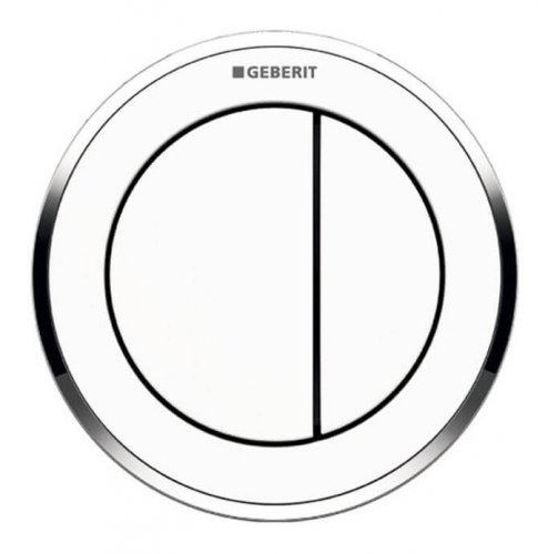 Geberit Type 10 Gloss Chrome/White Dual Flush Button For 8cm Concealed Cistern