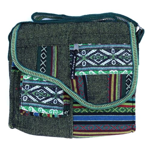 Large Aztec Gheri Cotton Saddle Bag - Green