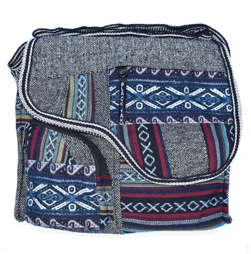 Large Aztec Gheri Cotton Saddle Bag - Grey