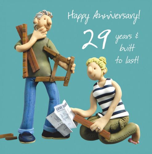 Wedding Anniversary Card - 29th Twenty Ninth 29 Years One Lump Or Two