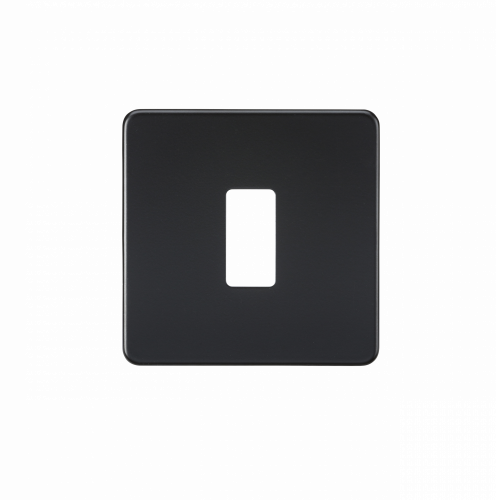 Knightsbridge Screwless 1G grid faceplate - matt black - (GDSF001MB)
