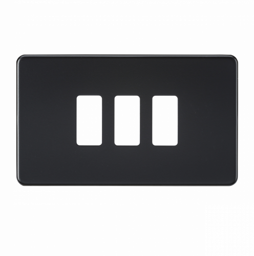 Knightsbridge Screwless 3G grid faceplate - matt black - (GDSF003MB)