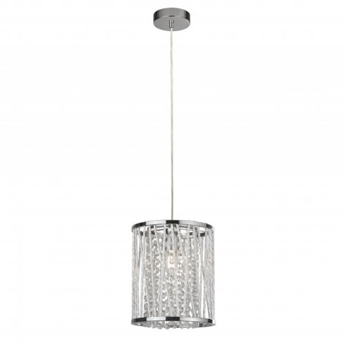 Searchlight Elise Pendant, Chrome, Crystal Drops