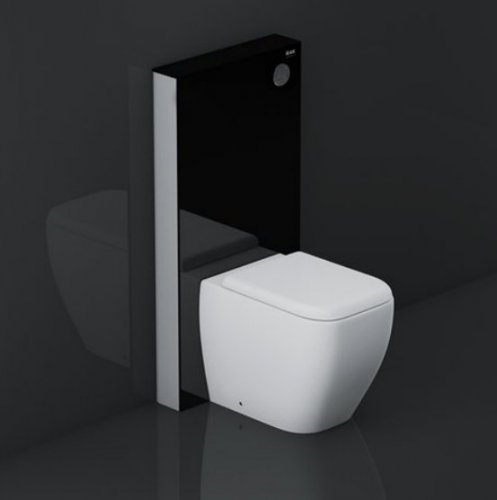RAK Ecofix Black Obelisk Cistern Cabinet For Back To Wall Pan
