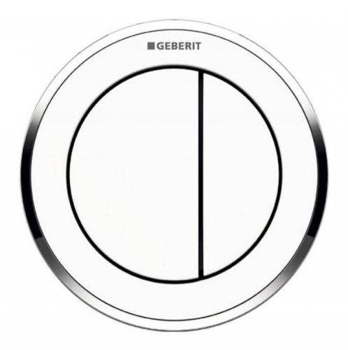 Geberit Type 10 Gloss Chrome/White Dual Flush Button For 12 and 15cm Concealed Cistern