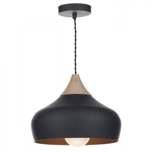 Dar Gaucho 1 Light Pendant Black