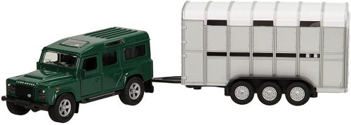 Land Rover Defender 110 & Cattle Trailer - Diecast - Kids Globe V061726