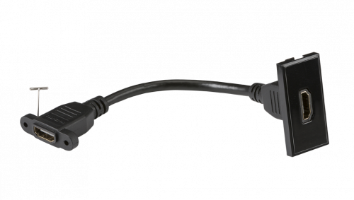 Knightsbridge HDMI outlet module 25 x 50mm - black - (NETHDMIBK)