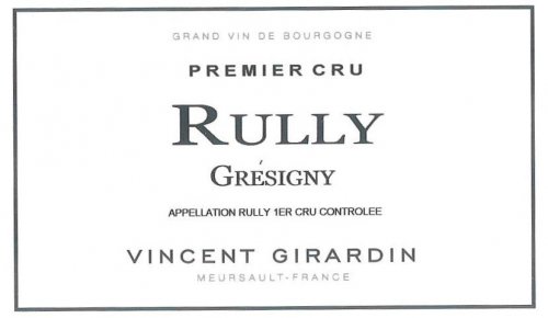 Vincent Girardin Rully Gresigny 2019/22 Premier Cru
