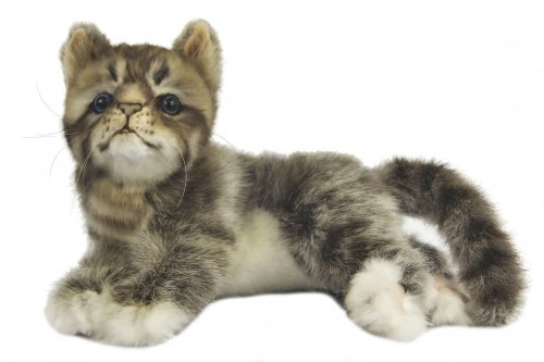 Soft Toy Kitten Grey by Hansa  (20cm.L) 7978