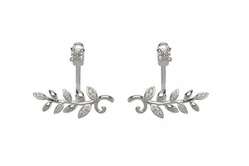 Silver CZ Drop Earrings