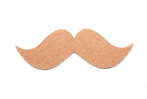 Slam Designs MOU1COR Self Adhesive Sustainable Moustache Cork Board With Pins