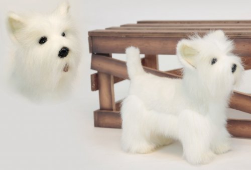 Soft Toy Dog, West Highland Terrier by Hansa (26cm.L) 6307