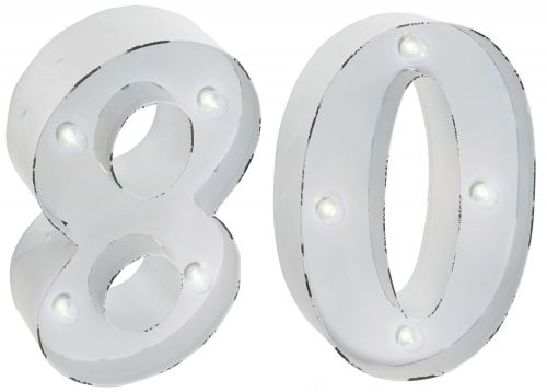 80th Birthday Party LED Light - Wall Mounted