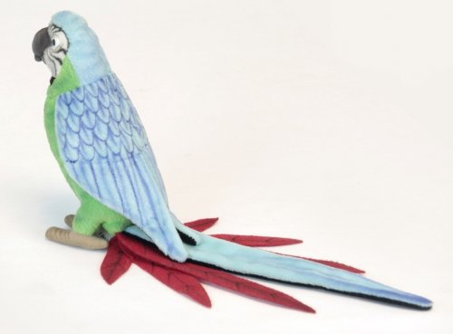 Soft Toy Bird, Green Parrot by Hansa (37cm) 3324