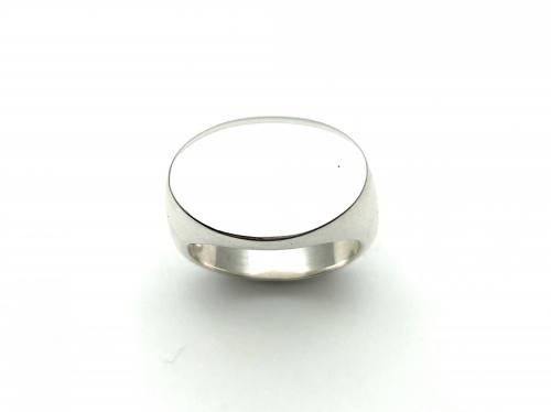 Silver Plain Oval Signet Ring