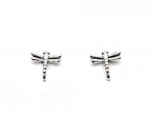 Silver Dragonfly Stud Earrings