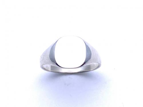 Silver Cushion Cut Signet Ring