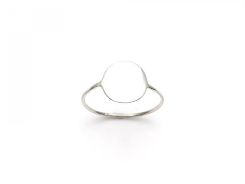 Silver Plain Oval Disc Ring