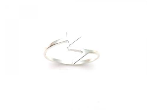 Silver Crossover Arrow Ring