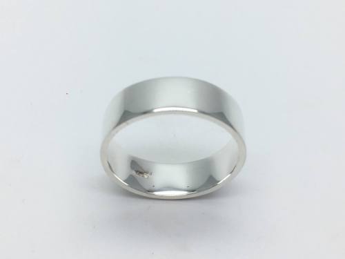 Silver Flat Wedding Ring 8mm Z plus 3