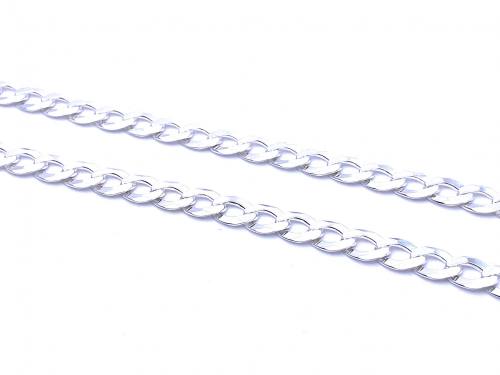 Silver Flat Open Curb Chian 16 Inch