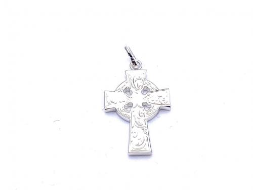 Silver Engraved Celtic Cross Pendant