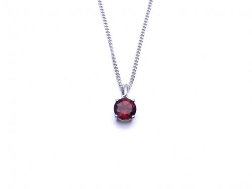 Silver Garnet Pendant and Chain