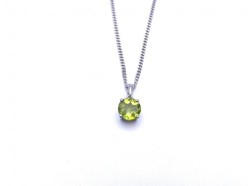 Silver Peridot Pendant and Chain