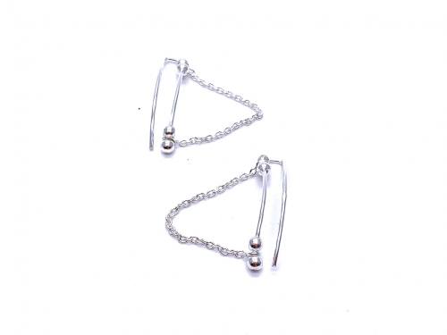 Silver Chain Climber Earrings
