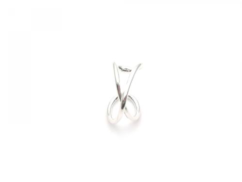 Silver Single Crossover Ear Cuff