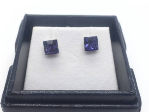 Byzantium Blue Xillion Stud Earrings 6mm