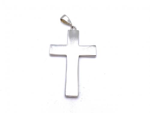 Silver Heavy 2 Sided Cross Pendant