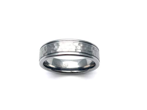Tungsten Carbide Hammered Ring 7mm