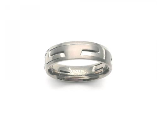 Titanium Puzzle Design Band Ring